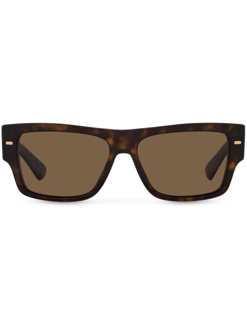 Dolce & Gabbana Eyewear Lusso Sartoriale rectangle-frame sunglasses - Brown von Dolce & Gabbana Eyewear