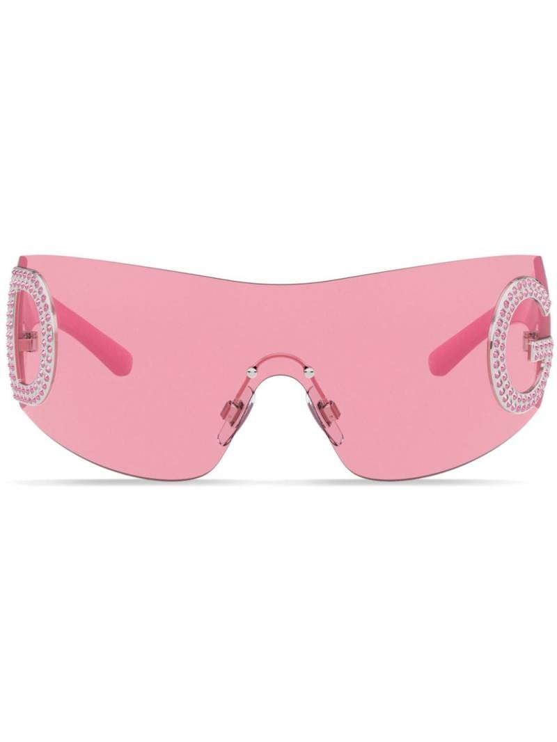 Dolce & Gabbana Eyewear Re-Edition shield logo sunglasses - Pink von Dolce & Gabbana Eyewear