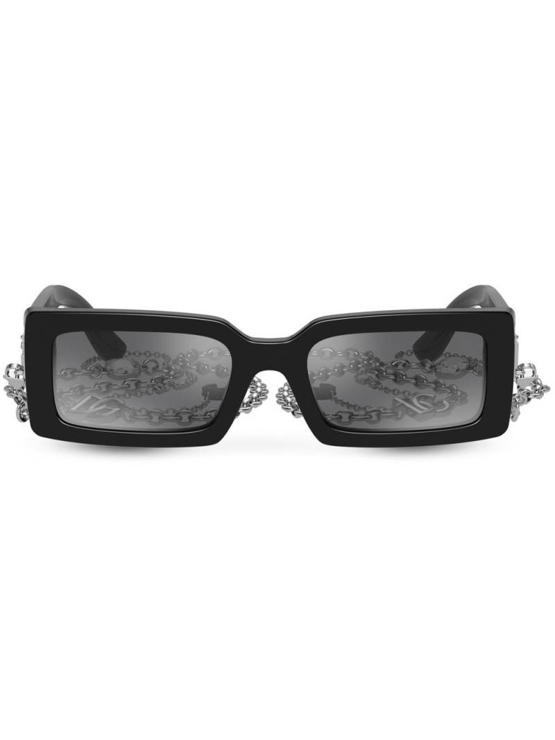 Dolce & Gabbana Eyewear Zebra rectangle-frame sunglasses - Black von Dolce & Gabbana Eyewear