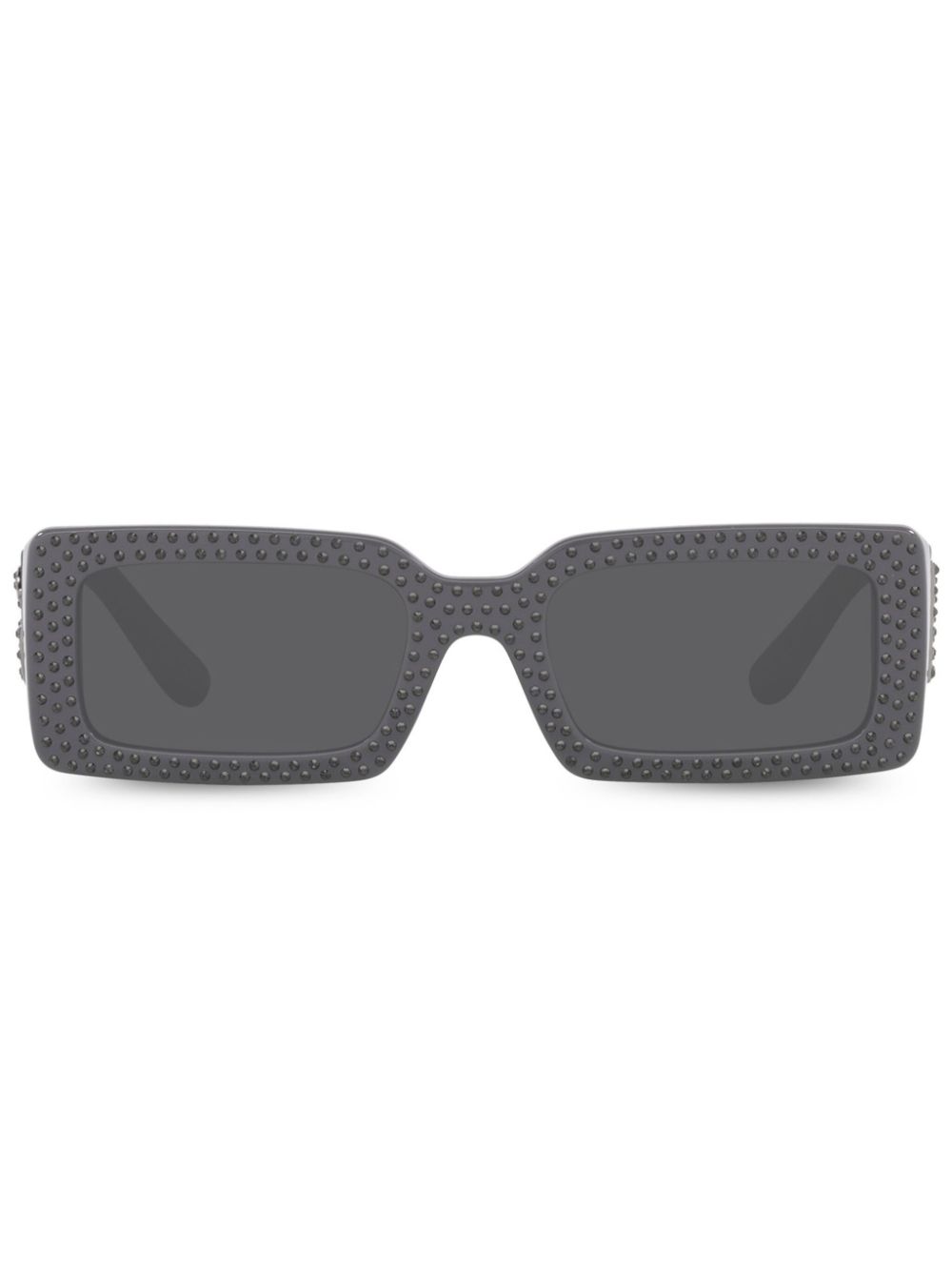 Dolce & Gabbana Eyewear crystal-embellished rectangle-frame sunglasses - Grey von Dolce & Gabbana Eyewear