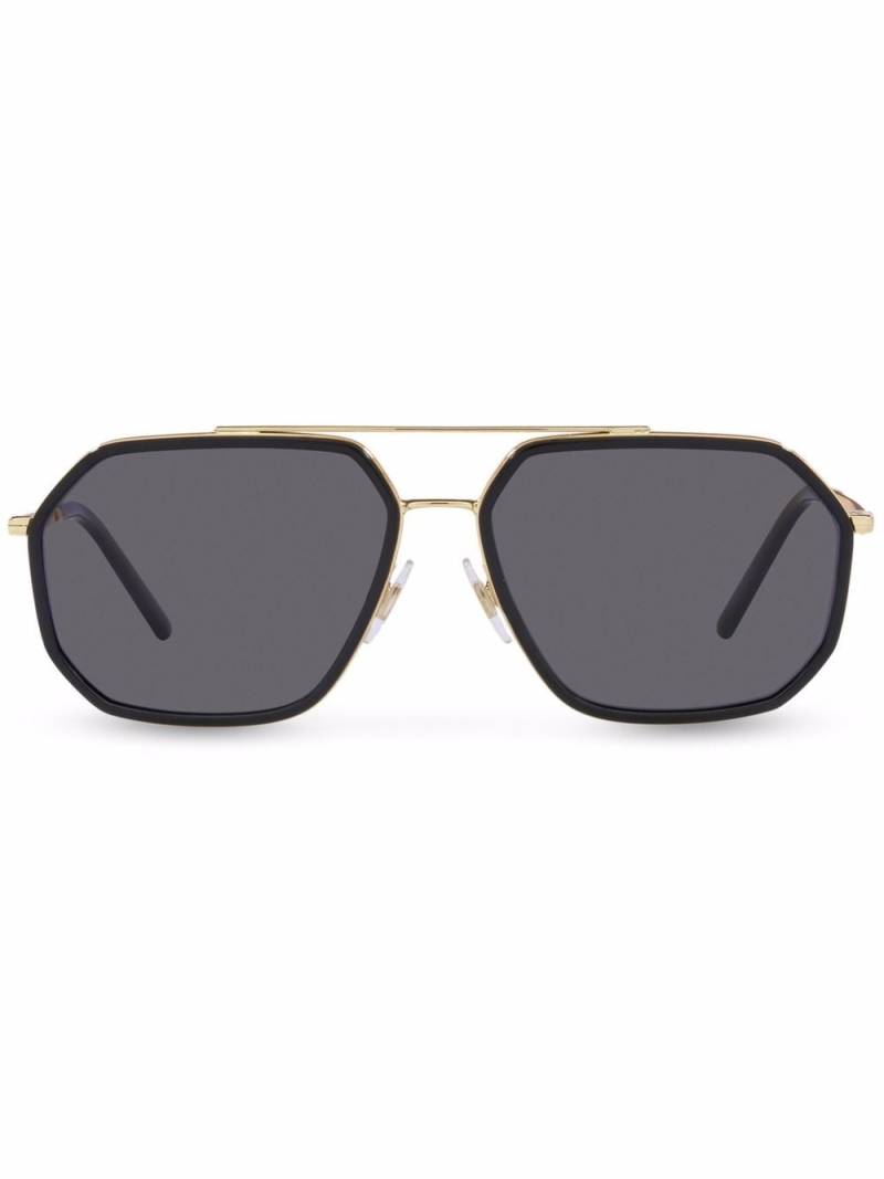 Dolce & Gabbana Eyewear double-bridge pilot-frame sunglasses - Black von Dolce & Gabbana Eyewear