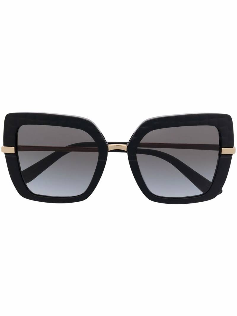 Dolce & Gabbana Eyewear embossed square-frame sunglasses - Black von Dolce & Gabbana Eyewear