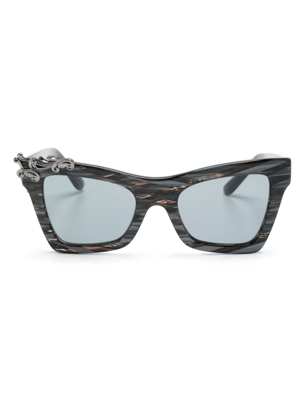 Dolce & Gabbana Eyewear graphic-print rectangle-frame sunglasses - Silver von Dolce & Gabbana Eyewear