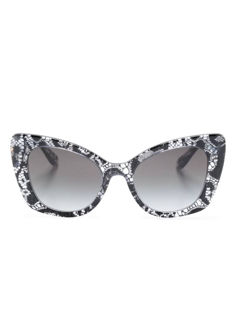 Dolce & Gabbana Eyewear lace-detail cat eye-frame sunglasses - Black von Dolce & Gabbana Eyewear