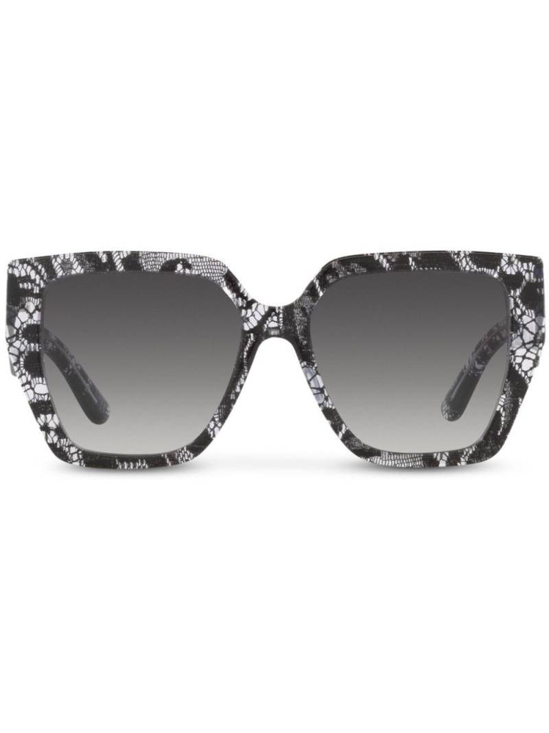 Dolce & Gabbana Eyewear lace-print square-frame sunglasses - Black von Dolce & Gabbana Eyewear