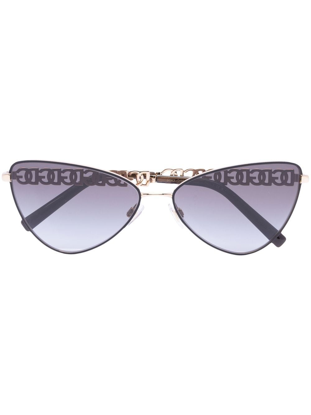 Dolce & Gabbana Eyewear logo-chain cat-eye sunglasses - Gold von Dolce & Gabbana Eyewear