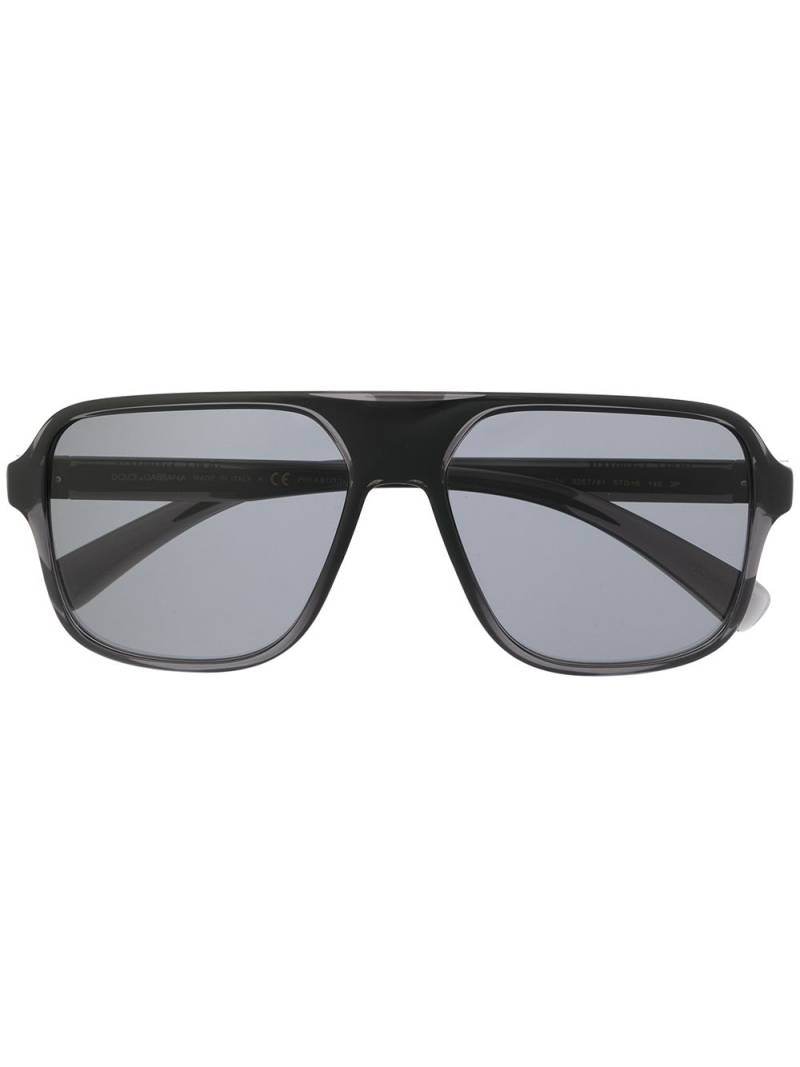 Dolce & Gabbana Eyewear logo-embossed square-frame sunglasses - Black von Dolce & Gabbana Eyewear