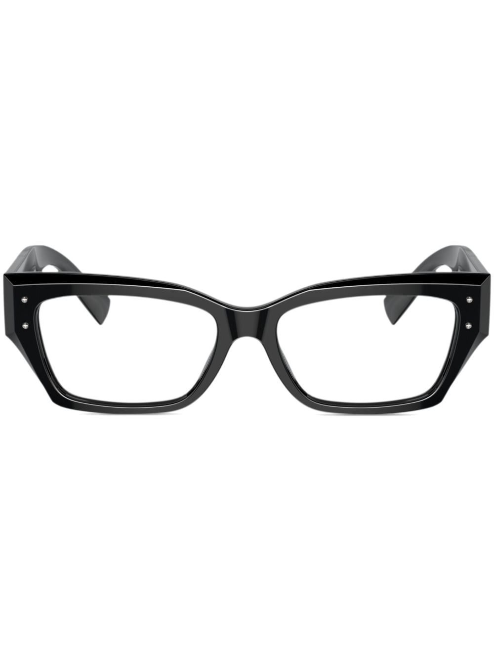 Dolce & Gabbana Eyewear logo-engraved rectangle-frame glasses - Black von Dolce & Gabbana Eyewear