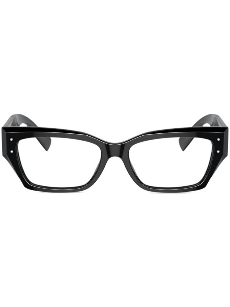 Dolce & Gabbana Eyewear logo-engraved rectangle-frame glasses - Black von Dolce & Gabbana Eyewear