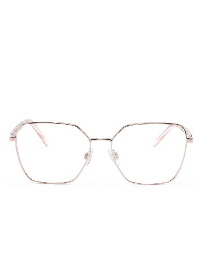 Dolce & Gabbana Eyewear logo-lettering geometric-frame glasses - Pink von Dolce & Gabbana Eyewear