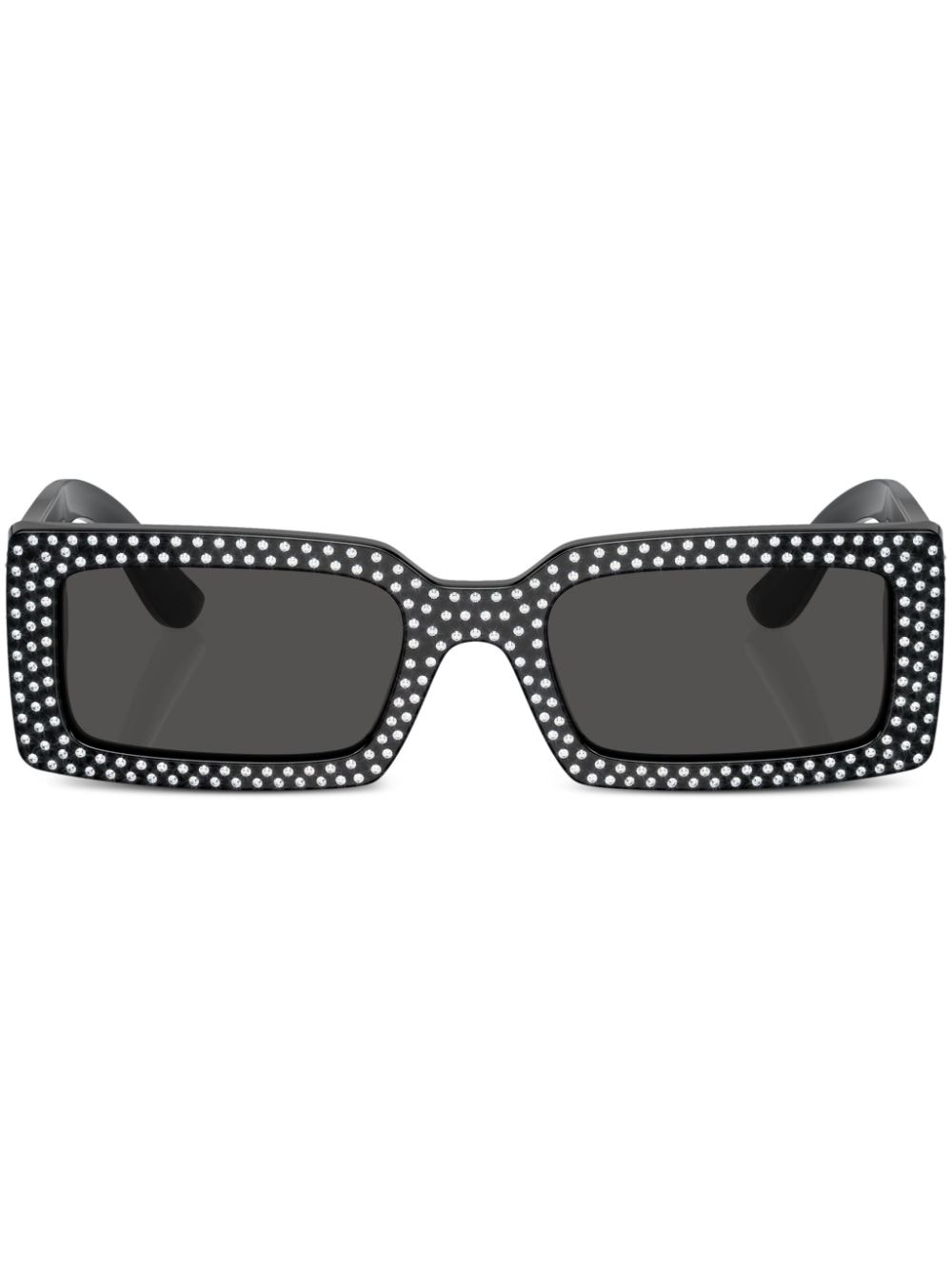 Dolce & Gabbana Eyewear logo-lettering rectangle-frame sunglasses - Black von Dolce & Gabbana Eyewear