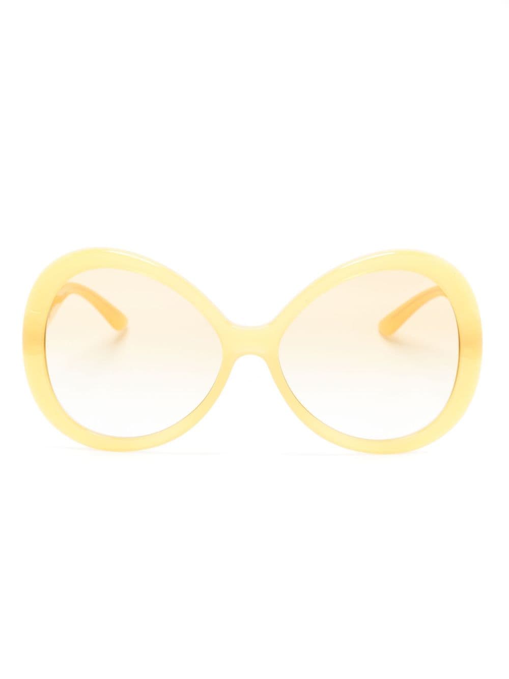 Dolce & Gabbana Eyewear logo-plaque Jackie O-frame sunglasses - Yellow von Dolce & Gabbana Eyewear