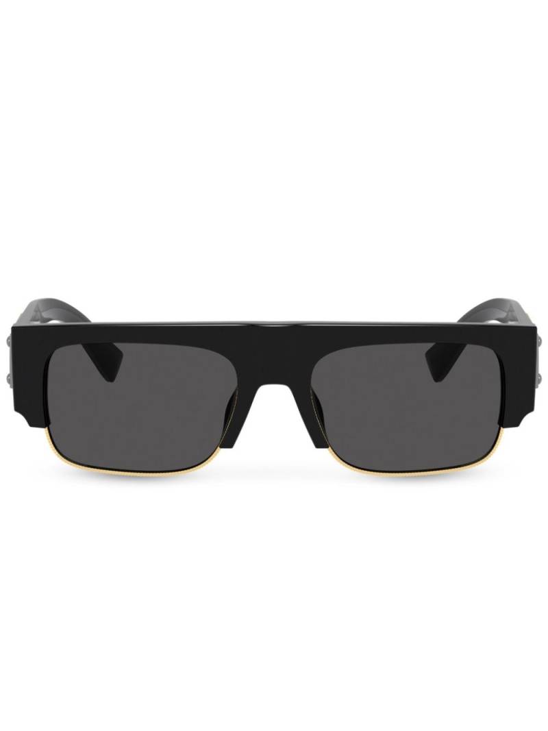 Dolce & Gabbana Eyewear logo-plaque rectangle-frame sunglasses - Black von Dolce & Gabbana Eyewear