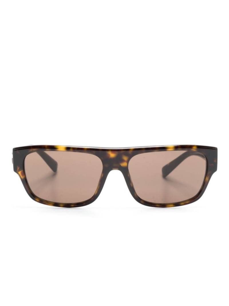 Dolce & Gabbana Eyewear logo-plaque rectangle-frame sunglasses - Brown von Dolce & Gabbana Eyewear