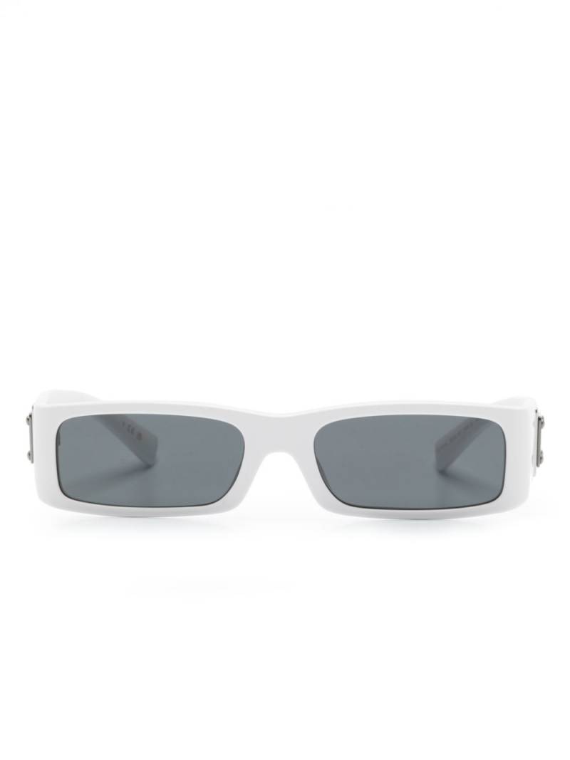 Dolce & Gabbana Eyewear logo-plaque rectangle-frame sunglasses - White von Dolce & Gabbana Eyewear