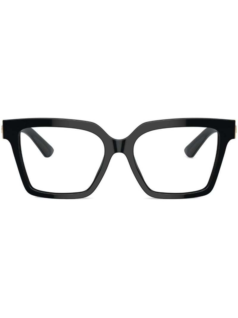 Dolce & Gabbana Eyewear logo-plaque square-frame glasses - Black von Dolce & Gabbana Eyewear