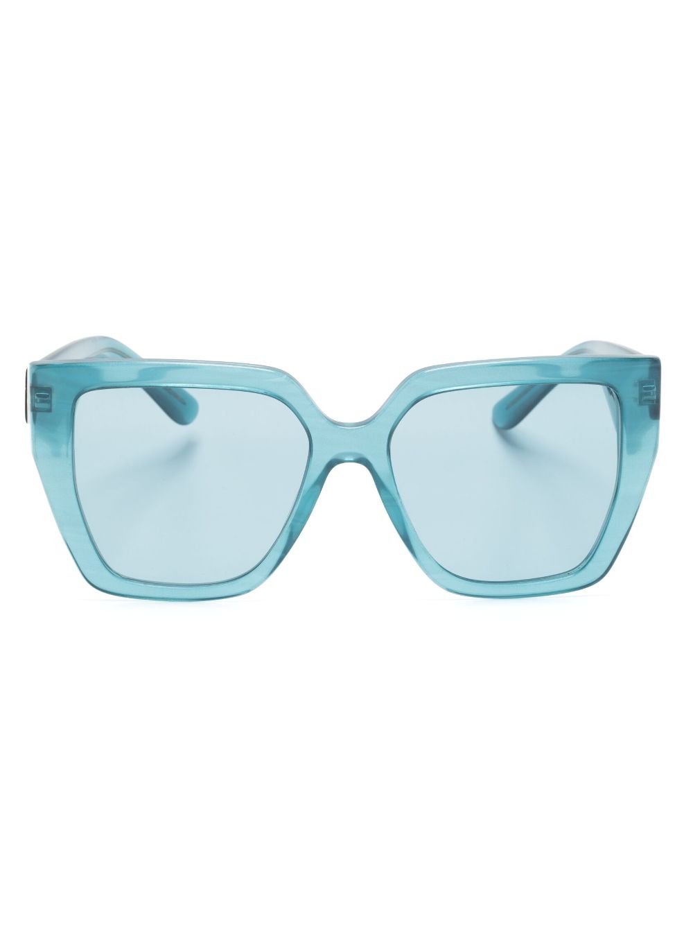 Dolce & Gabbana Eyewear logo-plaque square-frame sunglasses - Blue von Dolce & Gabbana Eyewear