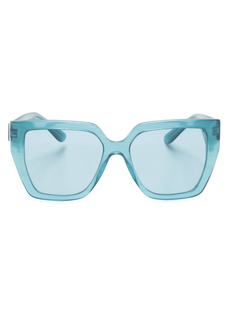 Dolce & Gabbana Eyewear logo-plaque square-frame sunglasses - Blue von Dolce & Gabbana Eyewear