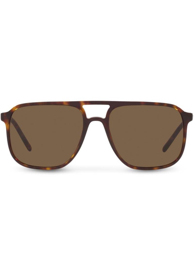 Dolce & Gabbana Eyewear logo-print oversized sunglasses - Brown von Dolce & Gabbana Eyewear