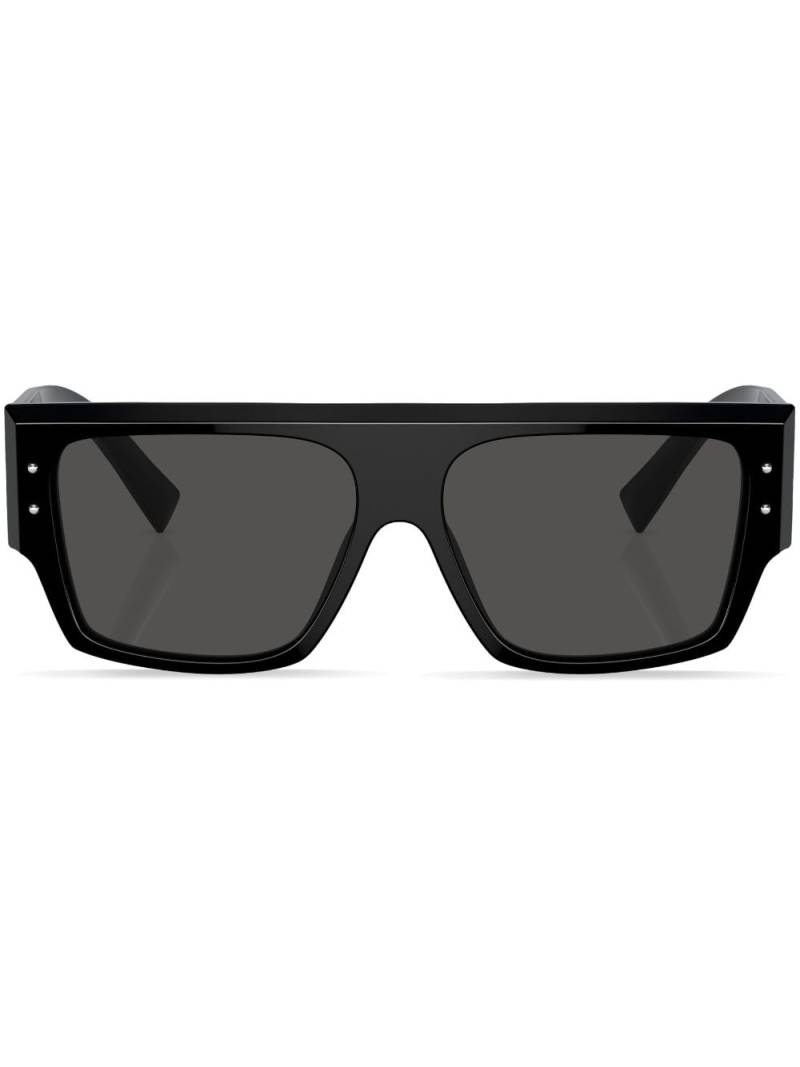 Dolce & Gabbana Eyewear logo-print rectangle-frame sunglasses - Black von Dolce & Gabbana Eyewear