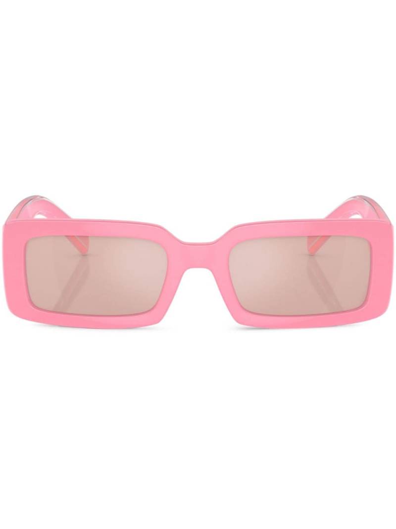 Dolce & Gabbana Eyewear logo-print rectangle-frame sunglasses - Pink von Dolce & Gabbana Eyewear