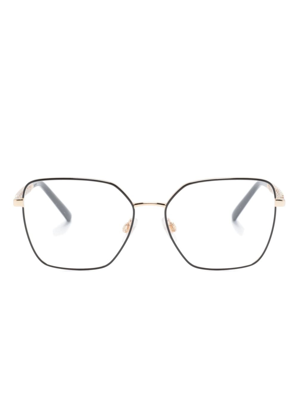 Dolce & Gabbana Eyewear monogram-plaque square-frame glasses - Gold von Dolce & Gabbana Eyewear