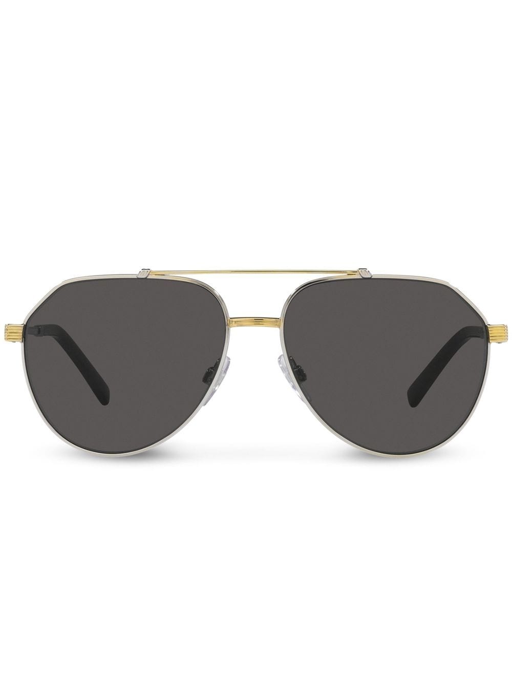 Dolce & Gabbana Eyewear pilot-frame logo sunglasses - Gold von Dolce & Gabbana Eyewear