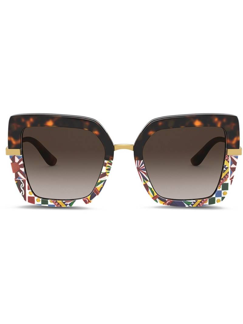 Dolce & Gabbana Eyewear printed square-frame sunglasses - Brown von Dolce & Gabbana Eyewear