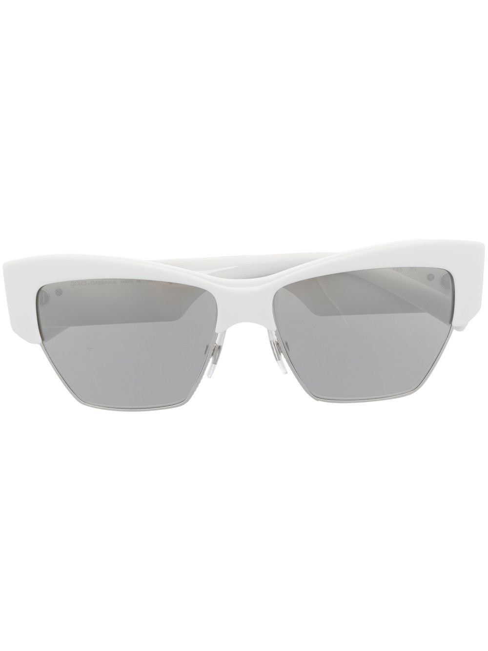 Dolce & Gabbana Eyewear square-frame logo-plaque sunglasses - White von Dolce & Gabbana Eyewear