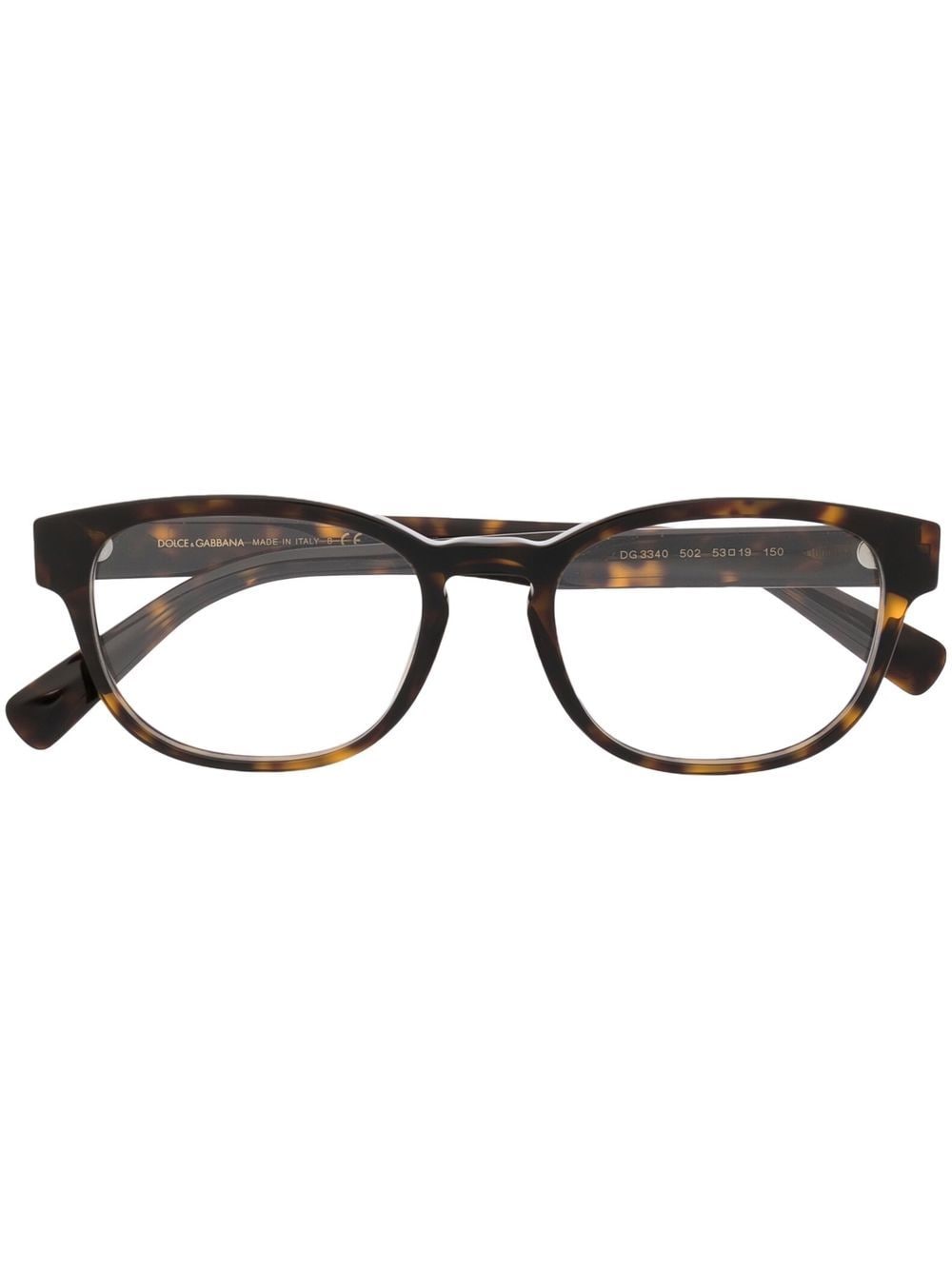 Dolce & Gabbana Eyewear tortoiseshell-effect round-frame glasses - Brown von Dolce & Gabbana Eyewear