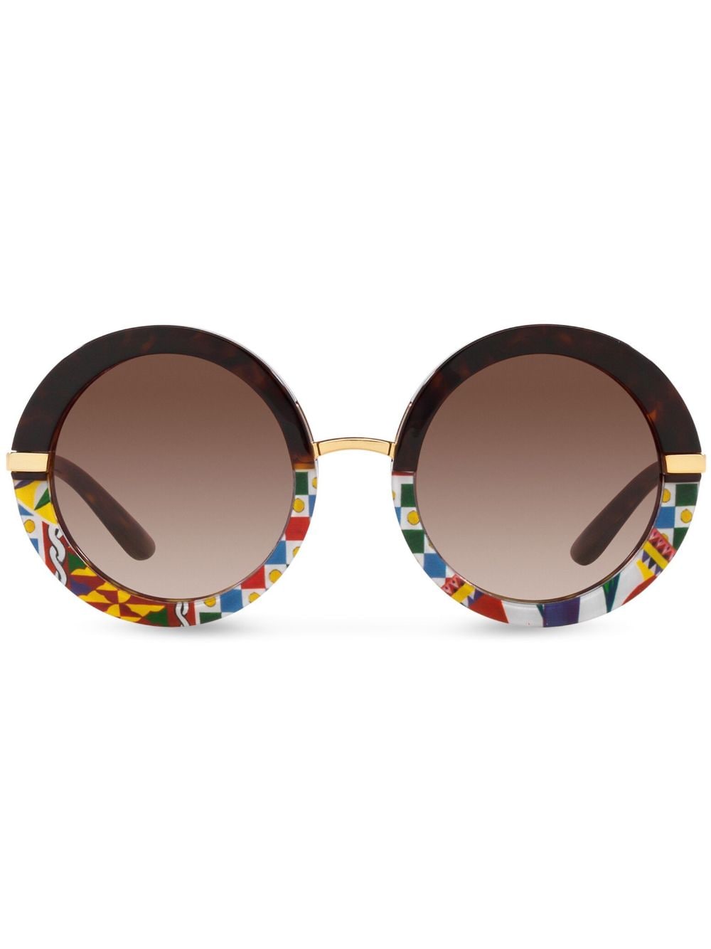 Dolce & Gabbana Eyewear tortoiseshell-effect round-frame sunglasses - Brown von Dolce & Gabbana Eyewear