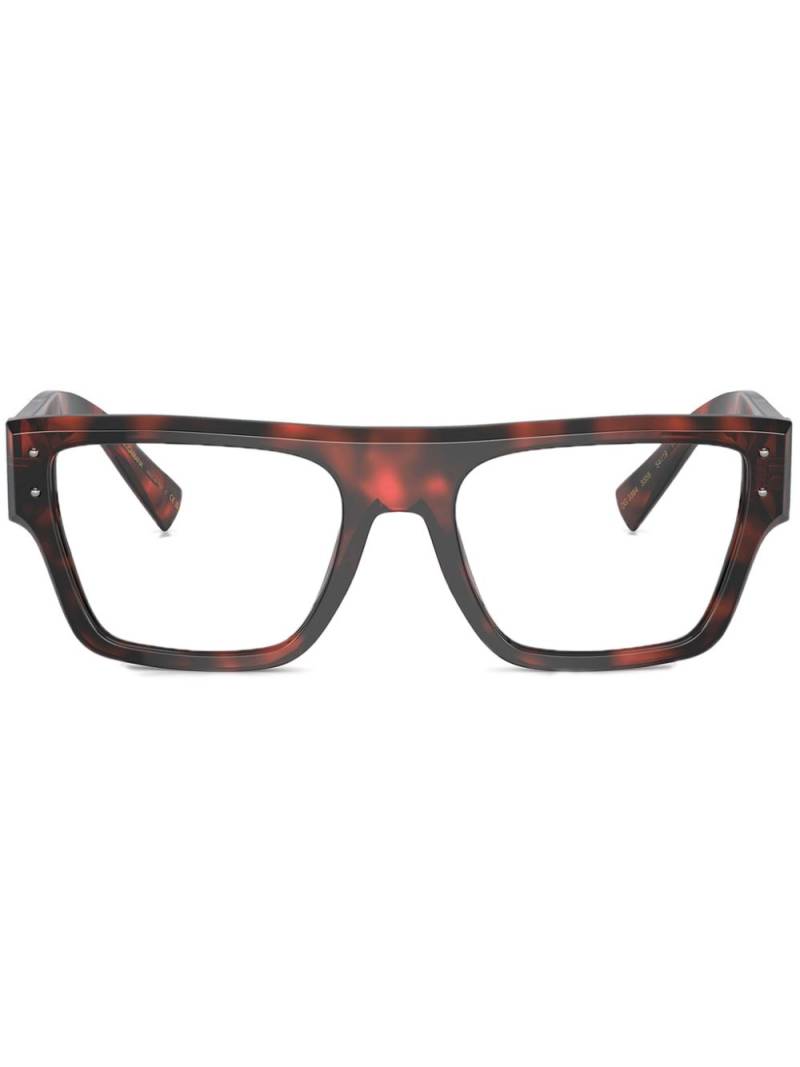 Dolce & Gabbana Eyewear tortoiseshell-effect square glasses - Red von Dolce & Gabbana Eyewear