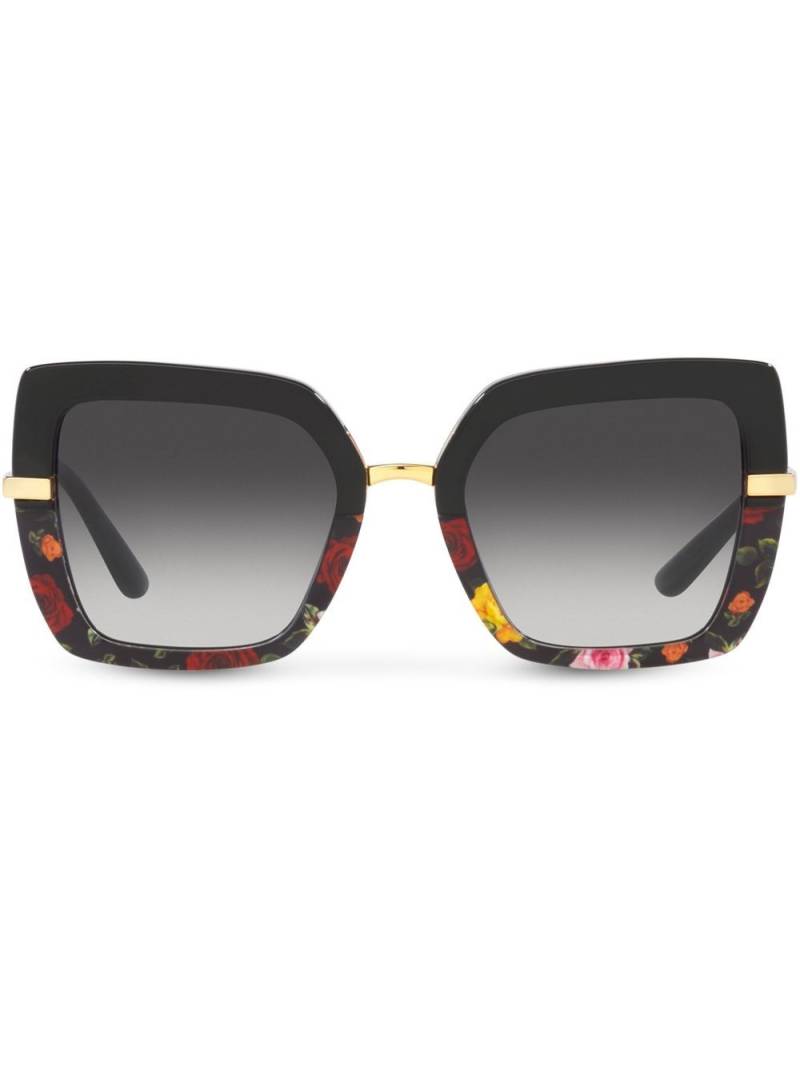 Dolce & Gabbana Eyewear tortoiseshell-frame logo sunglasses - Black von Dolce & Gabbana Eyewear