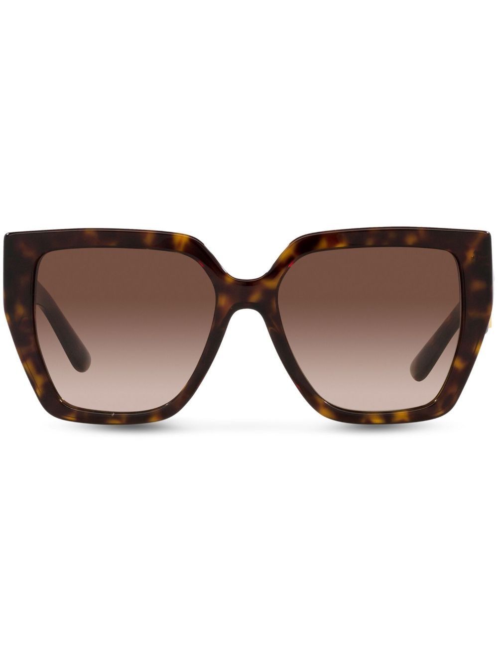 Dolce & Gabbana Eyewear tortoiseshell logo-plaque arm sunglasses - Brown von Dolce & Gabbana Eyewear