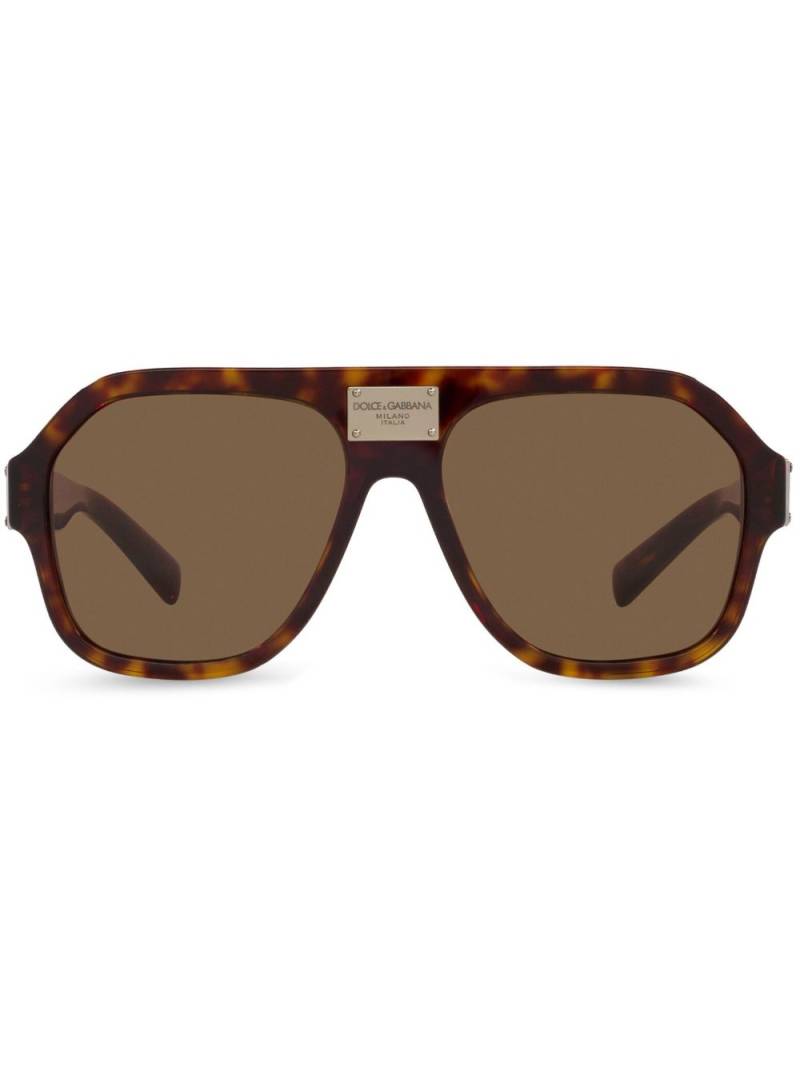 Dolce & Gabbana Eyewear tortoiseshell pilot-frame sunglasses - Brown von Dolce & Gabbana Eyewear