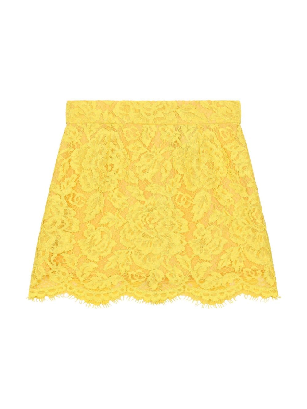 Dolce & Gabbana Kids A-line Chantilly-lace skirt - Yellow von Dolce & Gabbana Kids