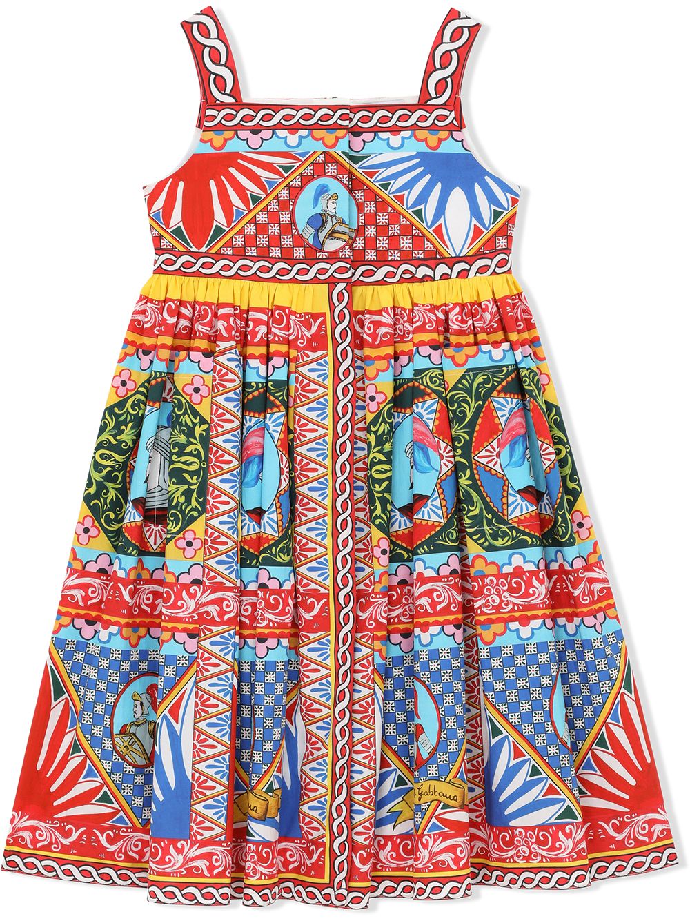 Dolce & Gabbana Kids Carretto-print poplin dress - Red von Dolce & Gabbana Kids