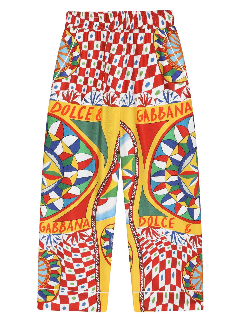 Dolce & Gabbana Kids Carretto print straight-leg trousers - Red von Dolce & Gabbana Kids