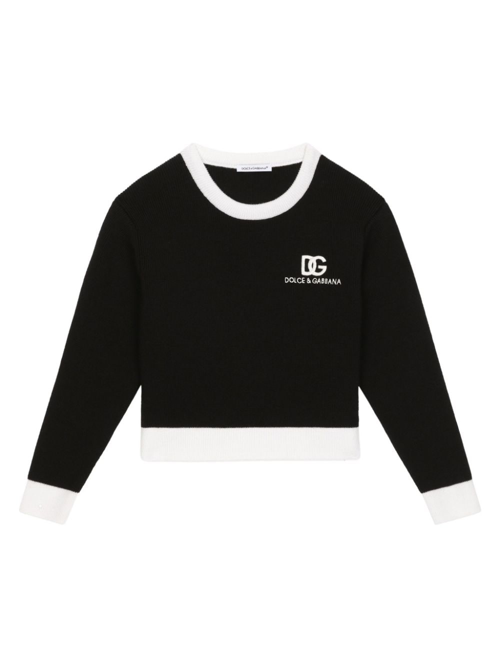 Dolce & Gabbana Kids D&G intarsia wool jumper - Black von Dolce & Gabbana Kids