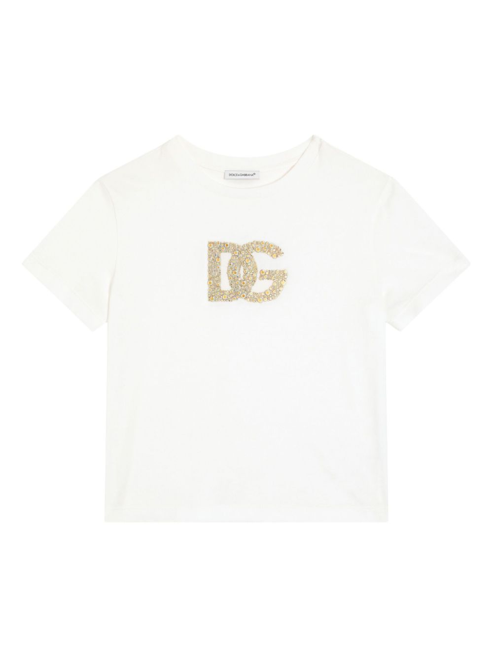 Dolce & Gabbana Kids DG Logo jersey T-shirt - White von Dolce & Gabbana Kids