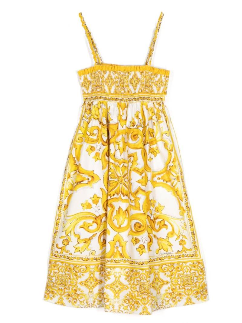 Dolce & Gabbana Kids DG Long dress - Yellow von Dolce & Gabbana Kids