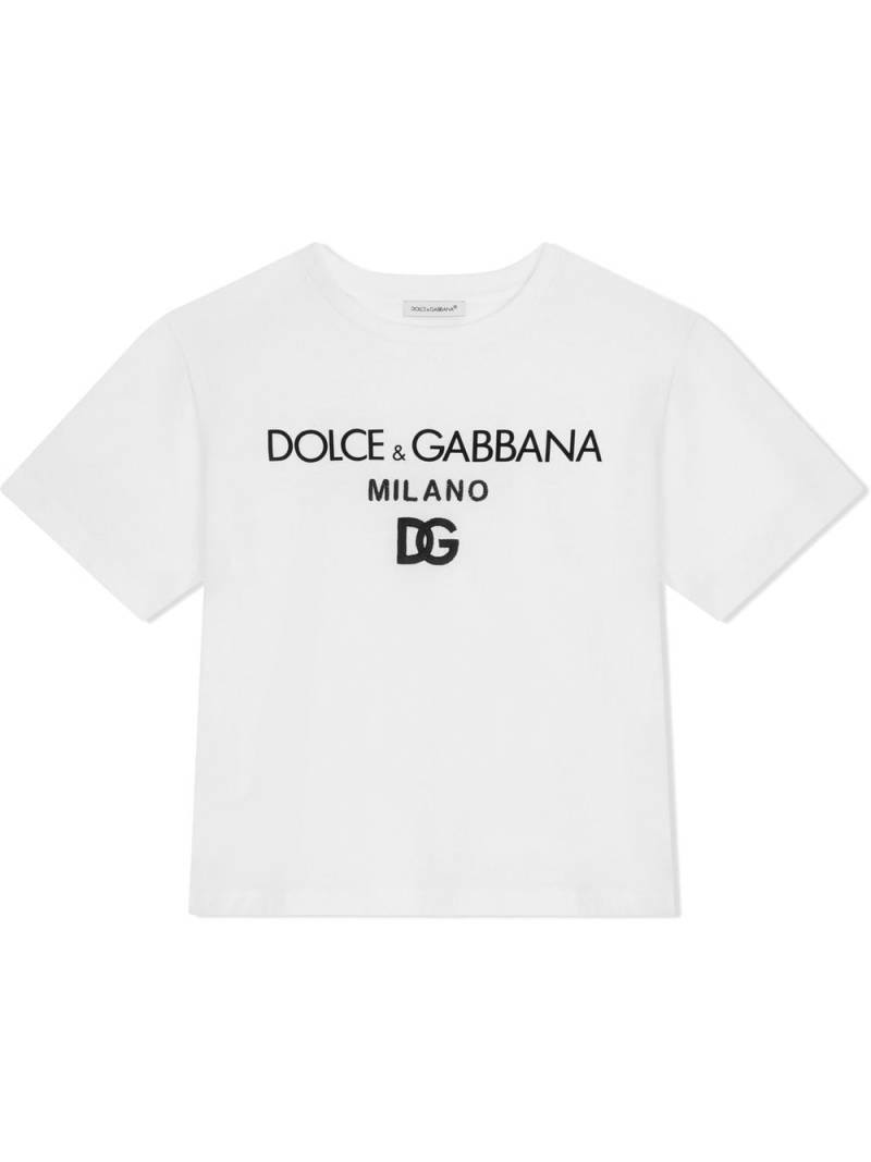 Dolce & Gabbana Kids DG Milano embroidered T-shirt - White von Dolce & Gabbana Kids