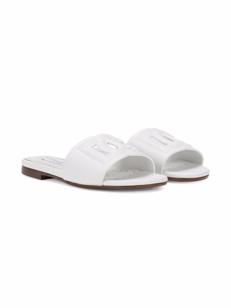 Dolce & Gabbana Kids DG Millenials leather sandals - White von Dolce & Gabbana Kids