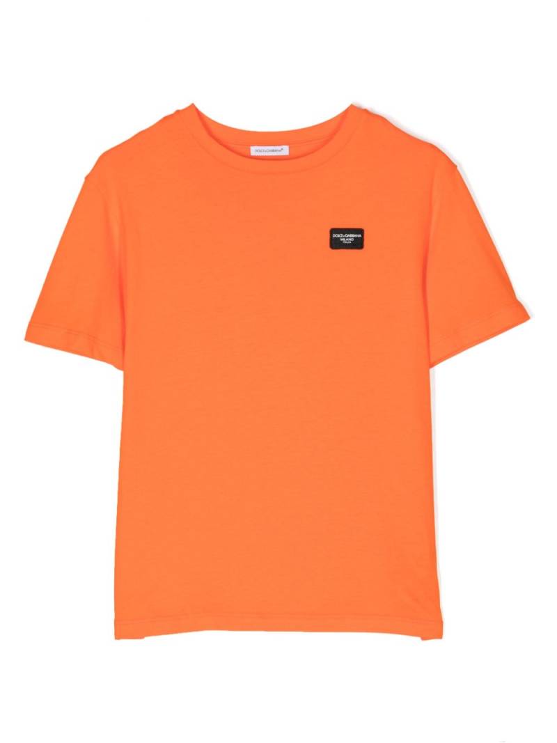 Dolce & Gabbana Kids DG-appliqué cotton T-shirt - Orange von Dolce & Gabbana Kids