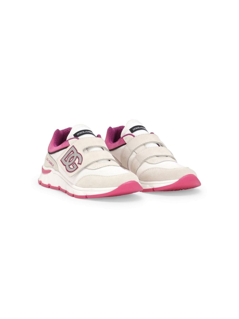 Dolce & Gabbana Kids DG-appliqué touch-strap sneakers - White von Dolce & Gabbana Kids