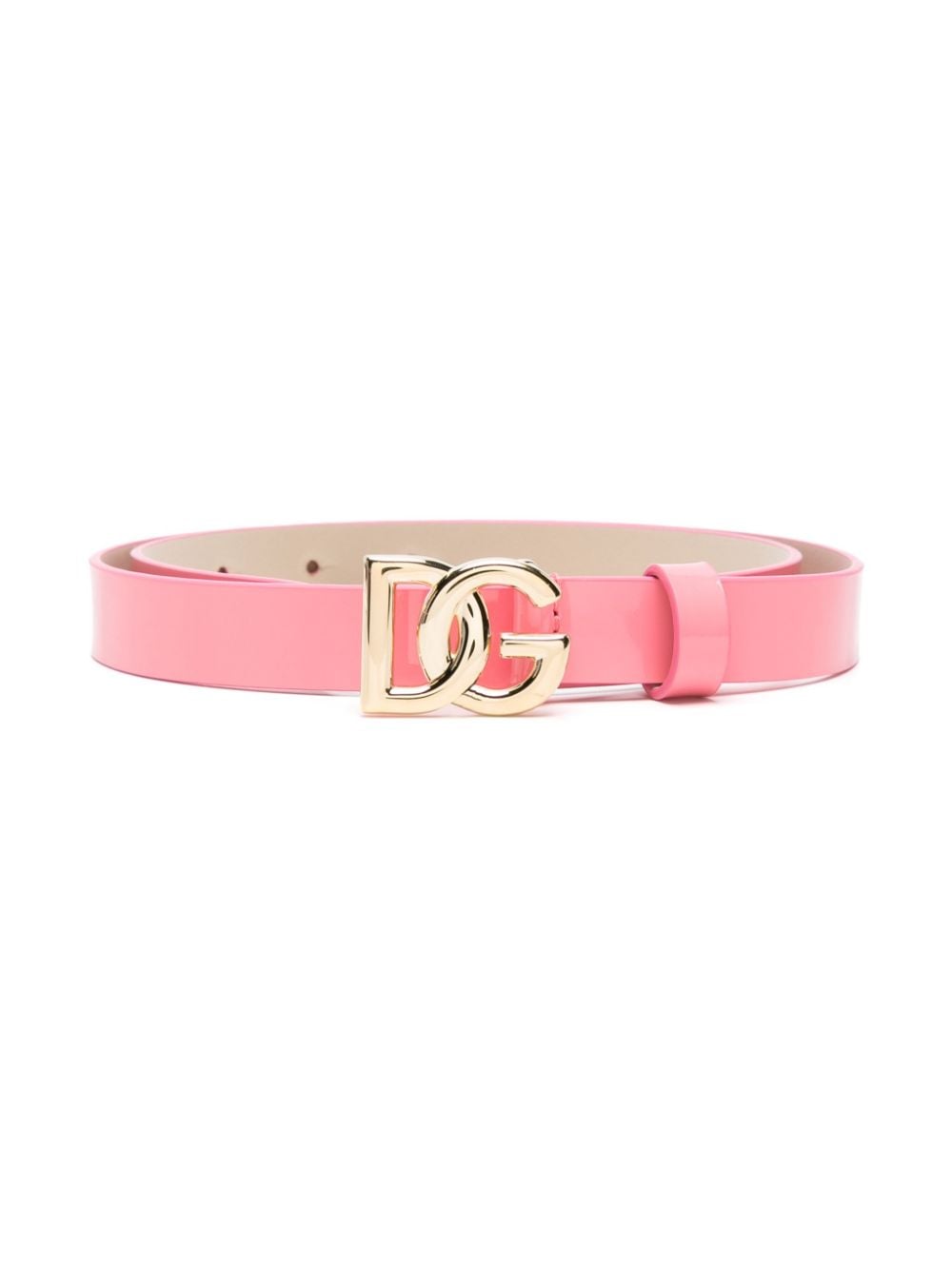 Dolce & Gabbana Kids DG-buckle patent-leather belt - Pink von Dolce & Gabbana Kids