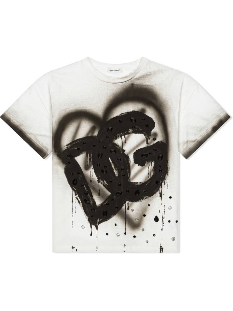 Dolce & Gabbana Kids DG graffiti-print T-shirt - White von Dolce & Gabbana Kids