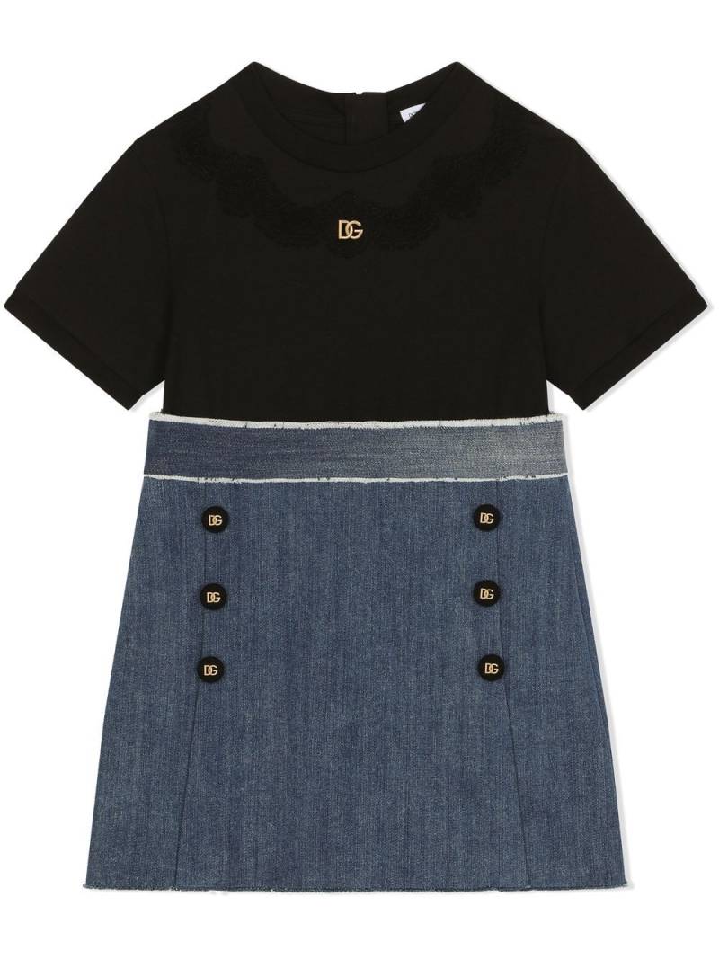 Dolce & Gabbana Kids DG-logo A-line dress - Black von Dolce & Gabbana Kids