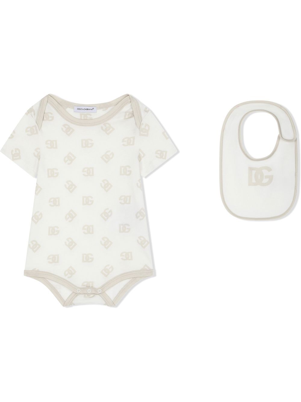 Dolce & Gabbana Kids DG-logo babygrow set - Neutrals von Dolce & Gabbana Kids