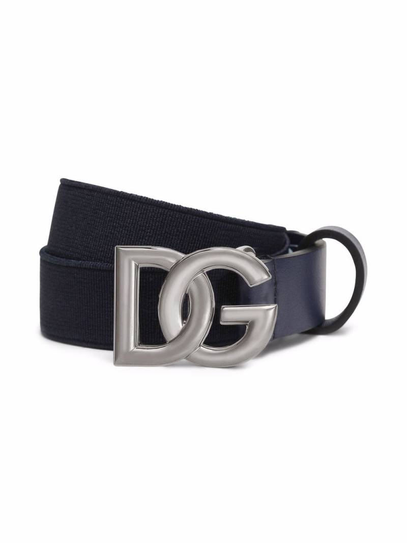 Dolce & Gabbana Kids DG-logo buckle belt - Blue von Dolce & Gabbana Kids